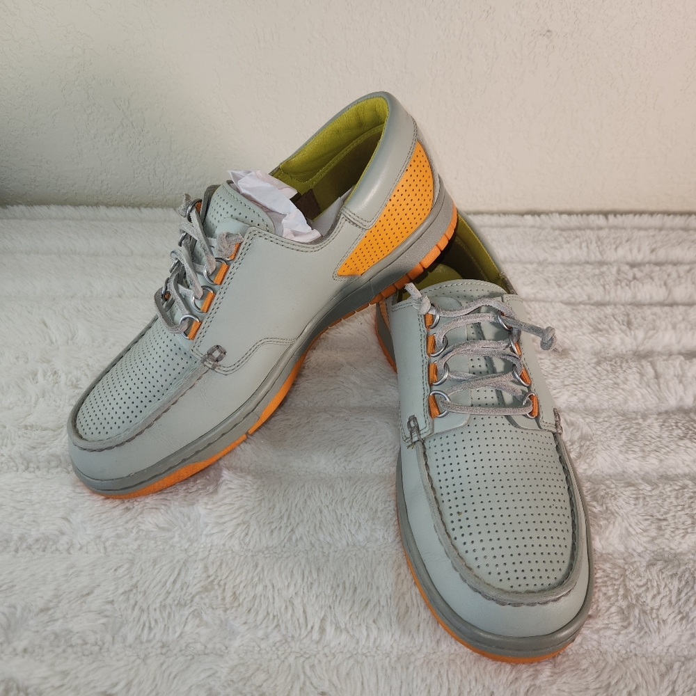 Nike Mad Jibe (313264-081) Gray Orange Retro Boat Shoes Men Size 7.5